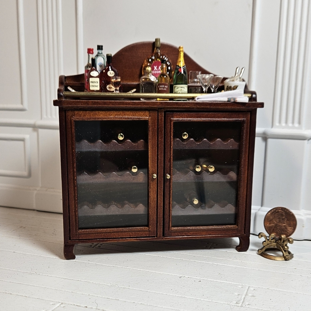 Reutter Dollhouse Miniature Bar Wine Cabinet